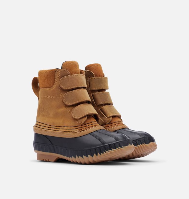 Sorel Barn Gummistövlar Brun/Svarta - Childrens Cheyanne™ Ii Strap Duck - VKF-526478